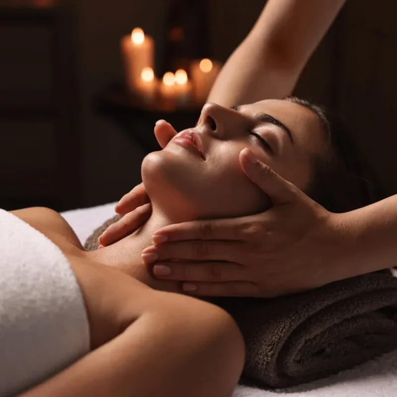 A guest receiving the targeted bio-active dermal protocol of Cellular Vitality at Agaporia's regenerative sanctuary in Montefollonico, Tuscany.